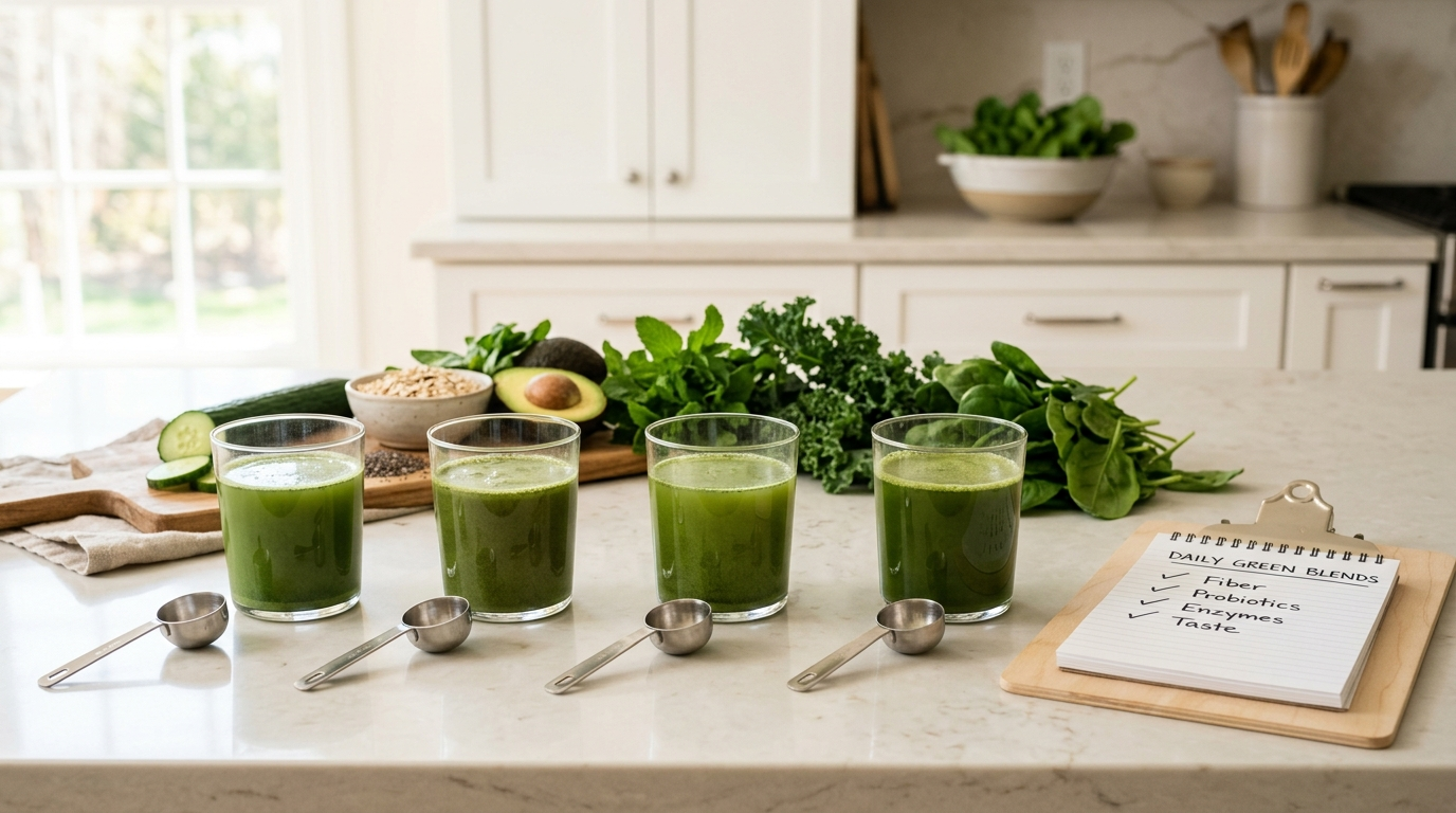 Best Green Powder Supplement for Women With a Sensitive Gut: AG1 vs Live it Up vs Bloom vs Your Super