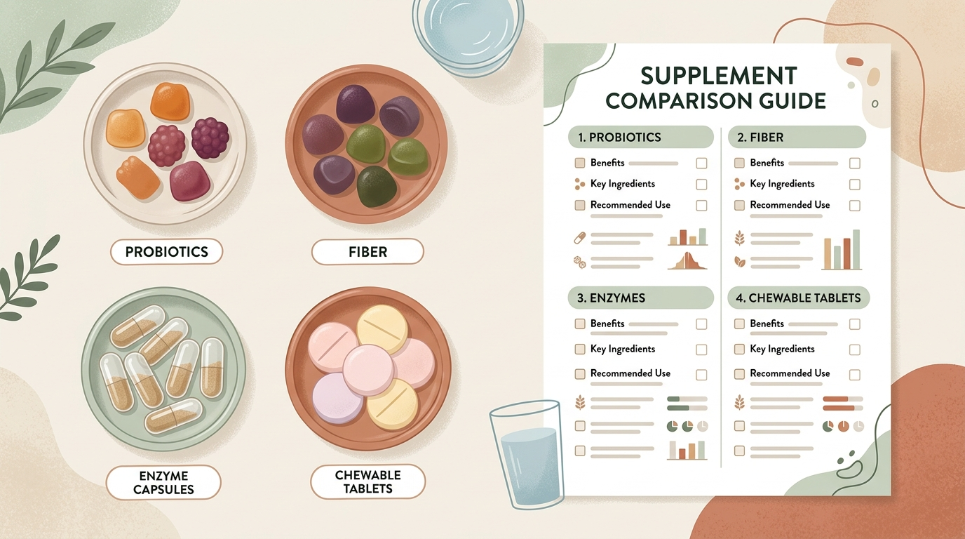 Looking for a Reliable Gut Health Supplement? How to Compare Probiotics, Fiber, Enzymes, and DGL