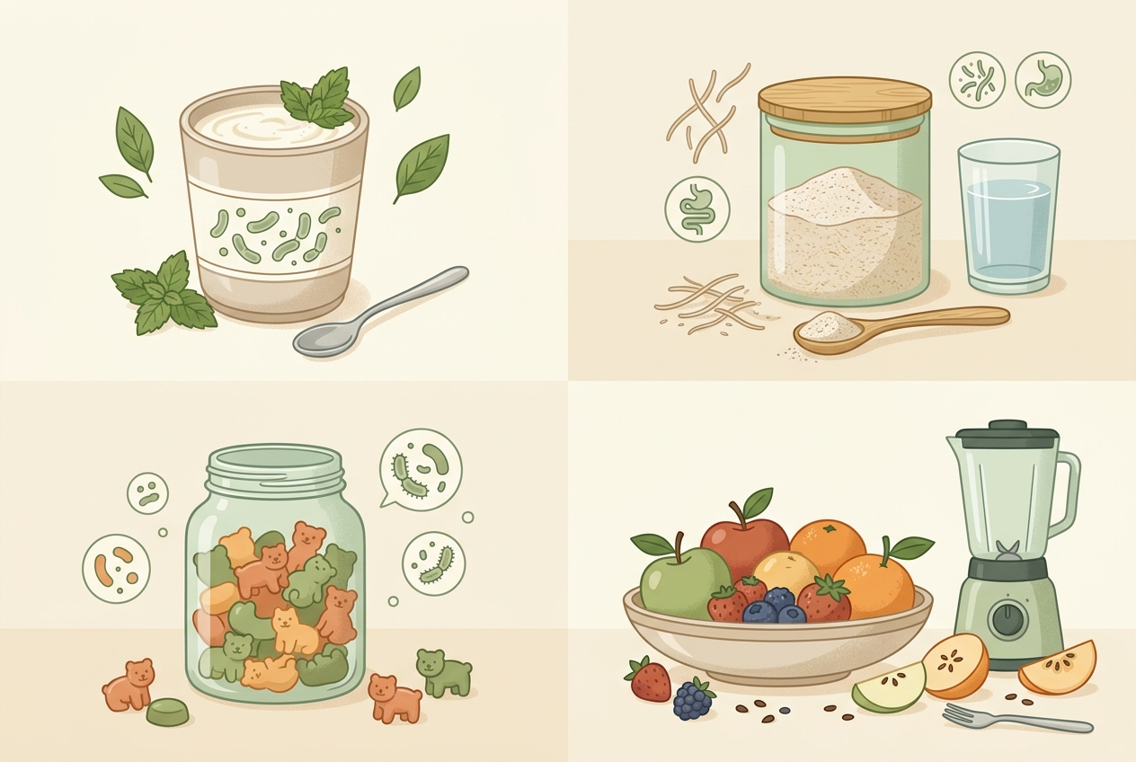 Visual comparison of common options people consider for constipation-predominant digestive support.