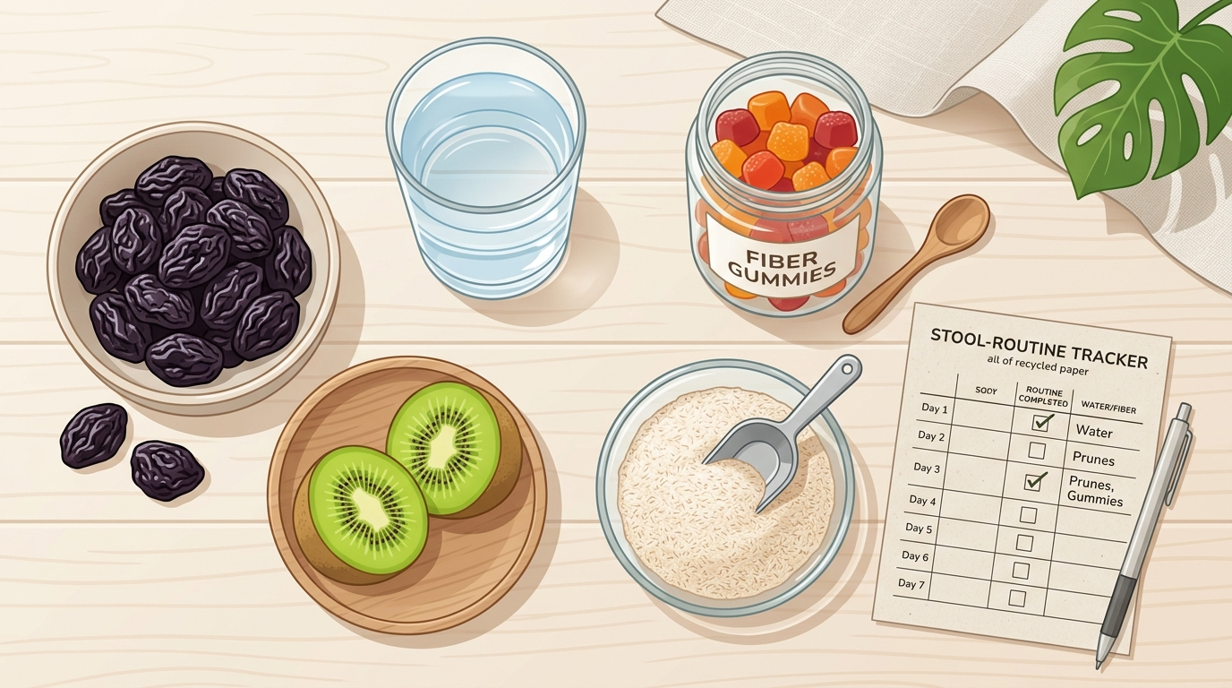 Prunes Stopped Working? Fiber Gummies, Psyllium, Kiwi, and Magnesium Compared