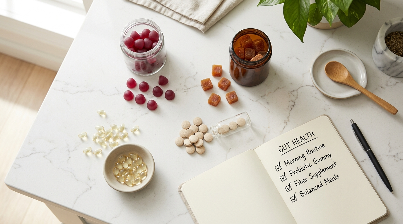 Gut Supplements Compared: Probiotics, Prebiotic Fiber, Enzymes, and Peppermint Oil