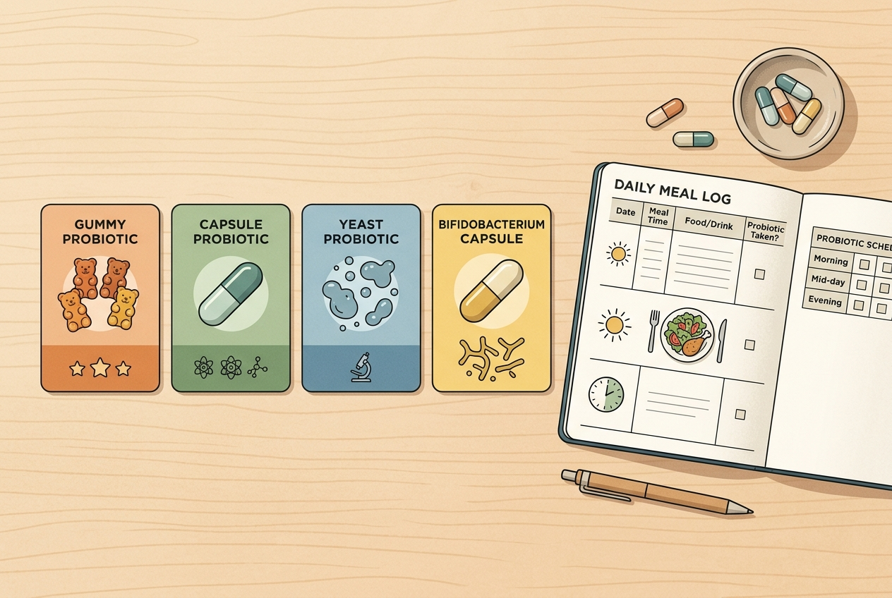 Probiotic format comparison for reflux-prone digestive routines.