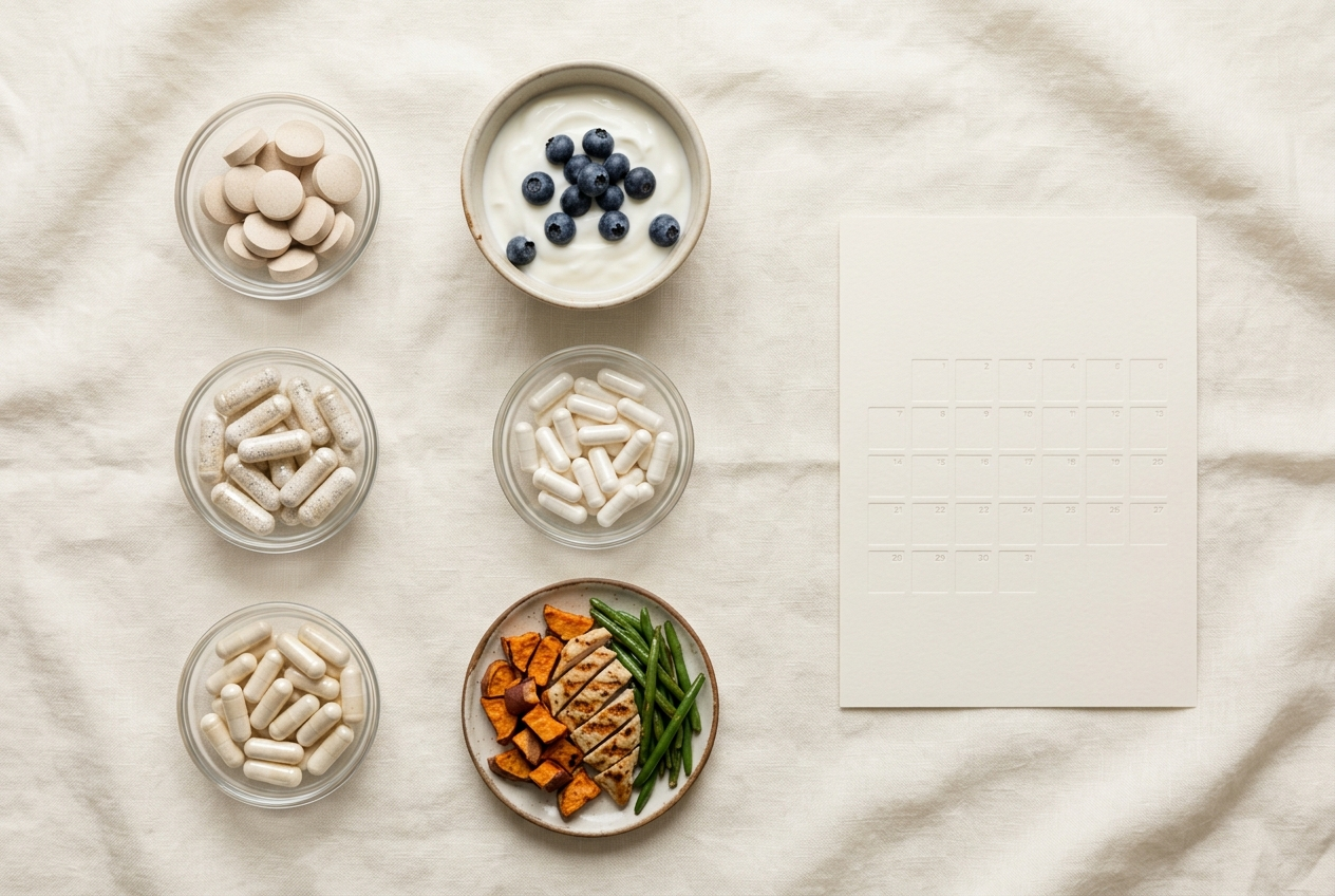 Lactase, digestive enzyme, and probiotic formats arranged by intended use